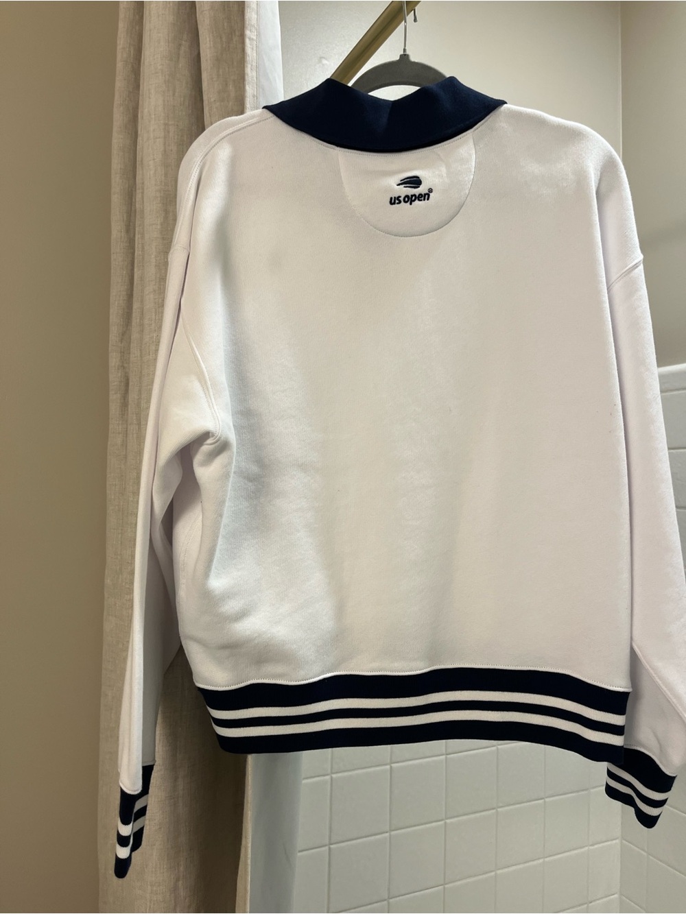Ralph Lauren White Polo with Navy Collar & Trim - Picture 4 of 4